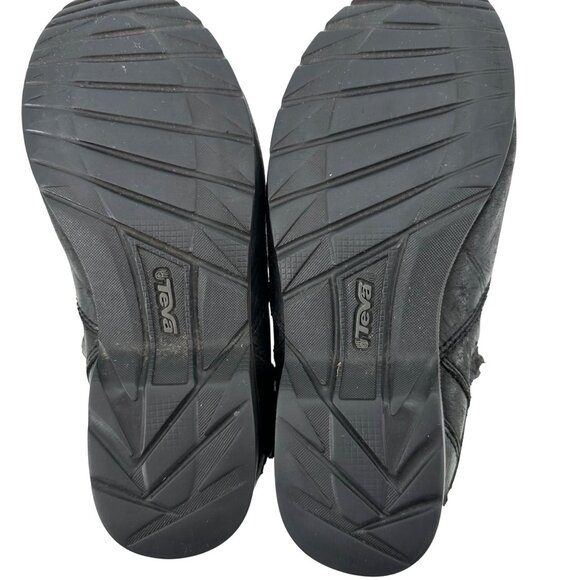 Teva Womens Waterproof Leather Ankle Zipper Boots Size 6 Black - Picture 6 of 9